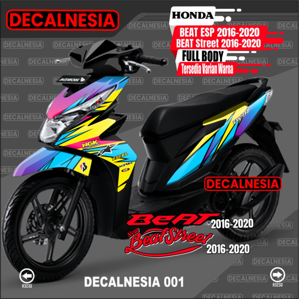 Jual Decal Beat ESp 2017 2018 2019 Full Body Motor Honda Stiker Variasi Facelift Aksesoris Modifikasi Sticker Dekal Racing Indonesia Shopee Indonesia