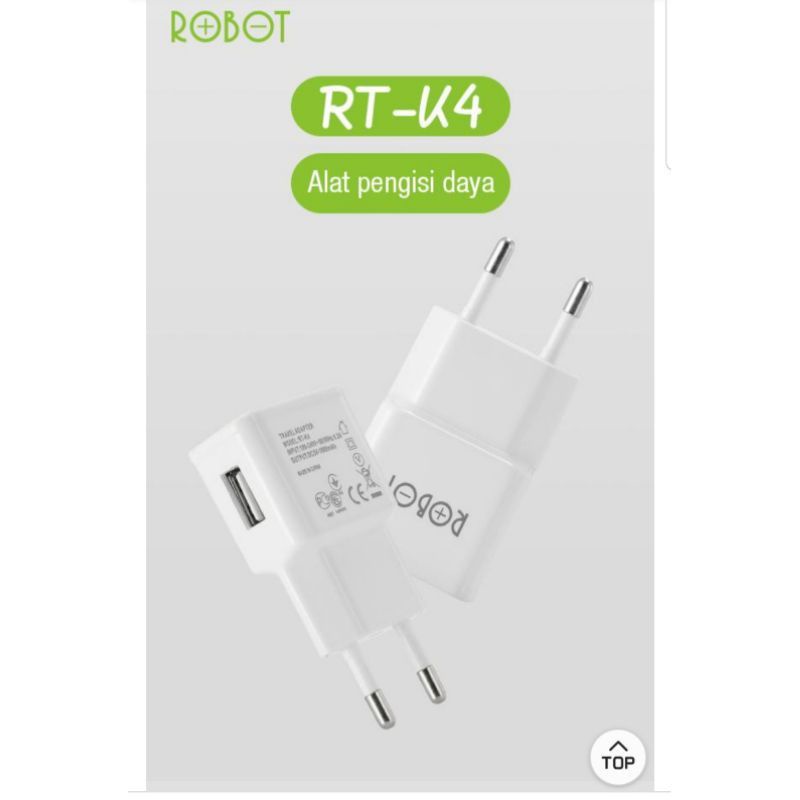 BATOK CHARGER ROBOT RT-K4 -- ADAPTOR CHARGER ROBOT RTK4 1USB -- JUAL SATUAN / PER PCS -- PELANGI ACCESORIES 88