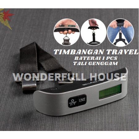 Timbangan Travel Gantung Digital Koper Silver Electronic Luggage Scale