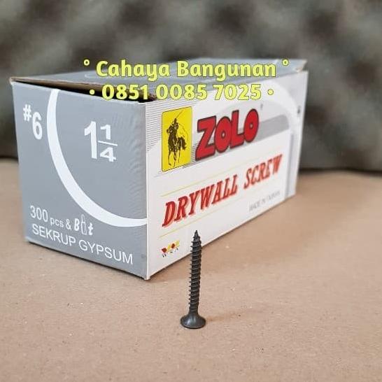 Sekrup Gypsum Skrup Gipsum Hitam Zolo 6 X 11/4 Inch Kotak Dus 3 Cm 3Cm