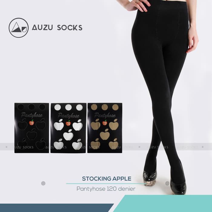 cd 376Stocking pantyhose apple / apple 120 denier Stocking celana hitam - Beige