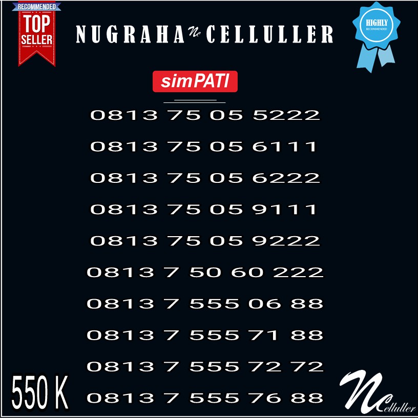 Nomor Cantik Simpati Triple 111 555  Murah