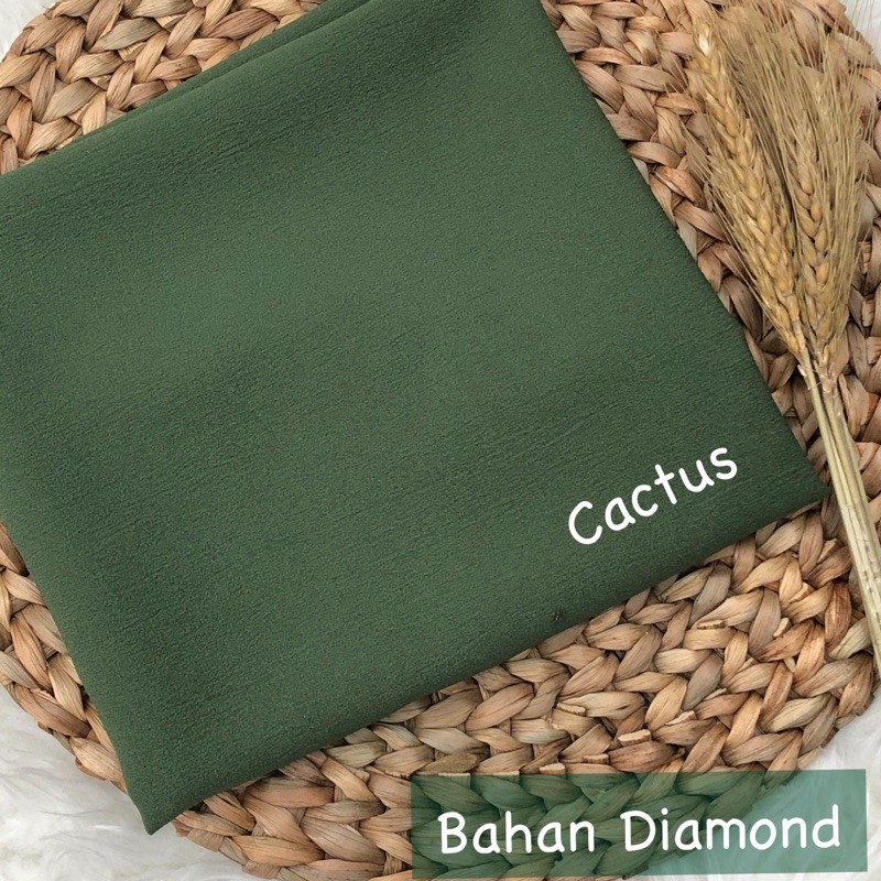 PASHMINA SABYAN  DIAMOND / 180 x 74cm DIAMOND SCRAF / HIJAB / JAHIT TEPI-Cactus