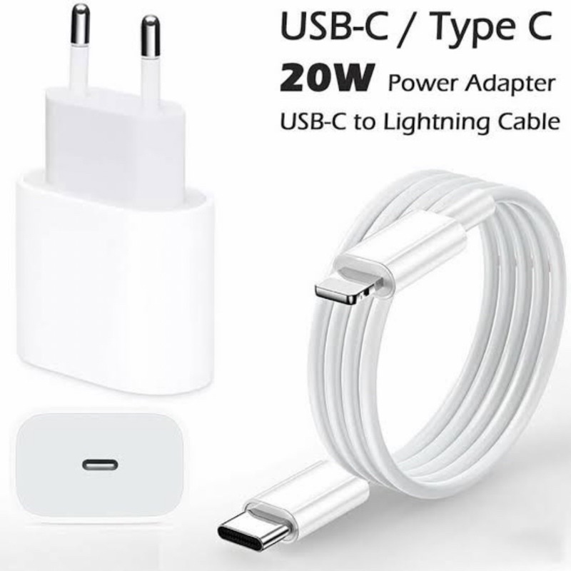 Charger phone 20w Adaptor USB C dan kabel Type C