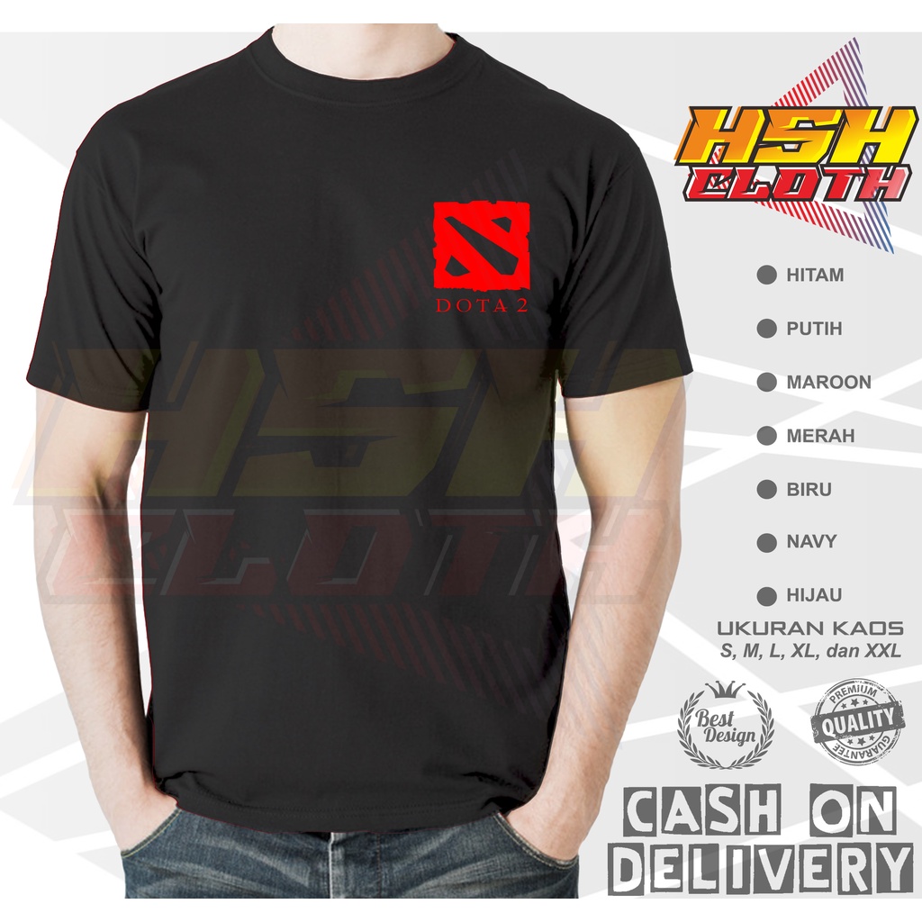 Baju Kaos Distro Dota 2 Logo Gamers Bisa Custom - HSHCloth