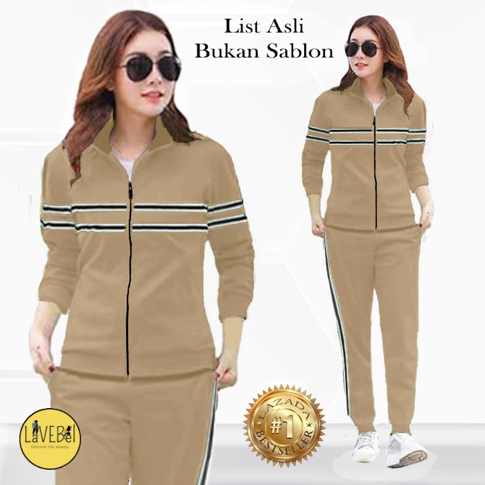 LVB Setelan Training SENORITA /Lisa/Set Baju Celana Lari Senam Trackuit Perempuan Wanita/Bahan Katun Babyterry Adem Halus Nyerap Keringat/Set Pakaian Olahraga &amp; Aktivitas Outdoor/Gratis Ongkir Cashback COD/05564 05668 05772/ LAVEBEL