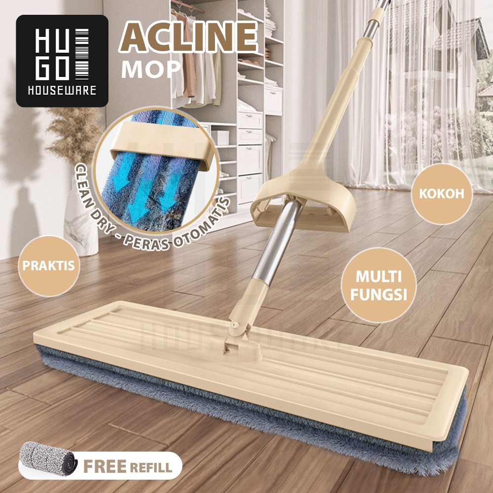 HUGO Alat Pel Lantai Ultra Mop Acline - Pel Lantai Tarik Cream Handsfree