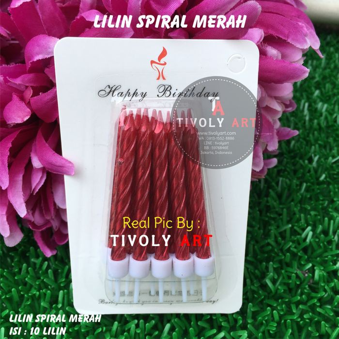Lilin Ulang Tahun / Lilin SPIRAL Merah / Lilin Merah
