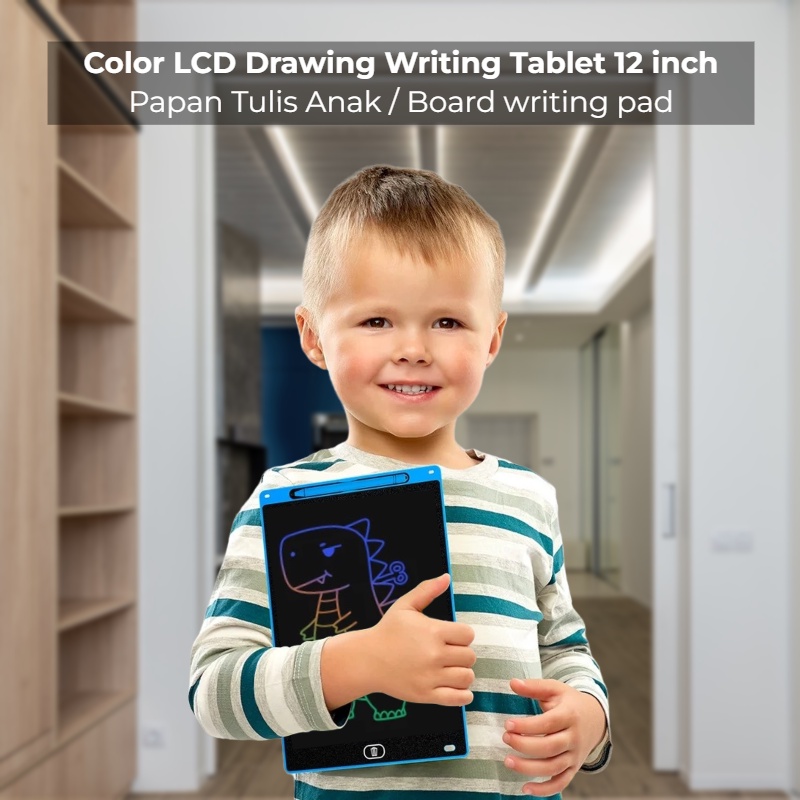 

LCD WRITING TABLET 12 INCH PAPAN TULIS ANAK DEWASA MULTI COLOR BOARD