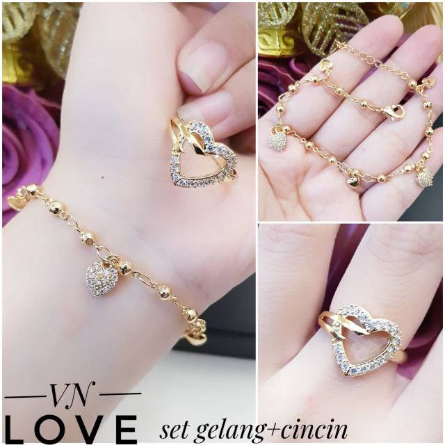 Xuping set perhiasan lapis emas 24k 1314i