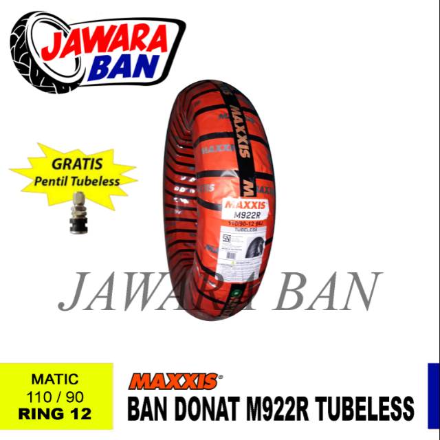BAN MOTOR SCOOPY BAN DONAT MAXXIS M922R GRATIS PENTIL TUBELESS OTOMOTIF MOTOR