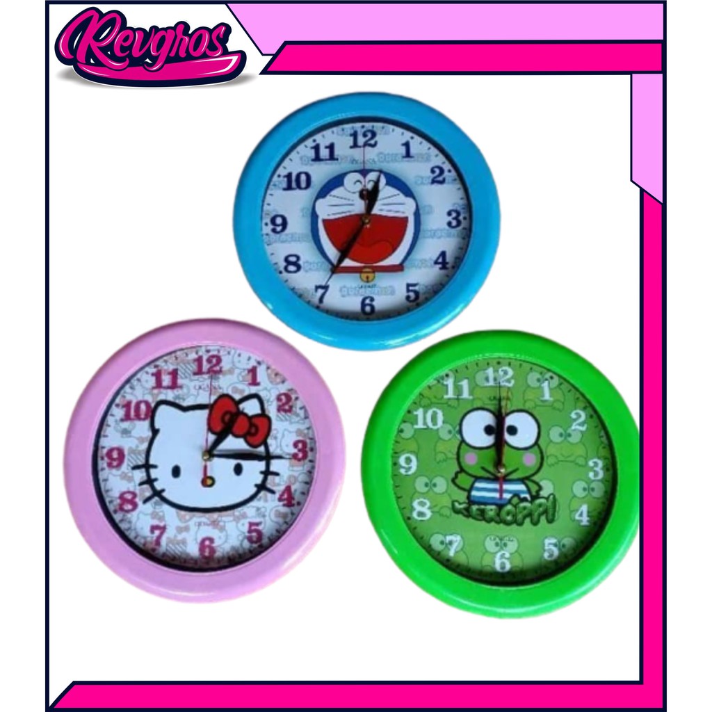  JAM  DINDING  DORAEMON DAN KEROPI LUCU  BONUS BATRAI JAM  