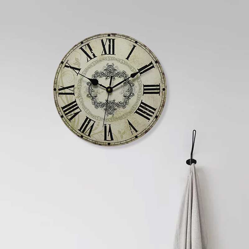 GOHAND Jam Dinding Bulat Quartz Eropa Rustic Vintage - D13289