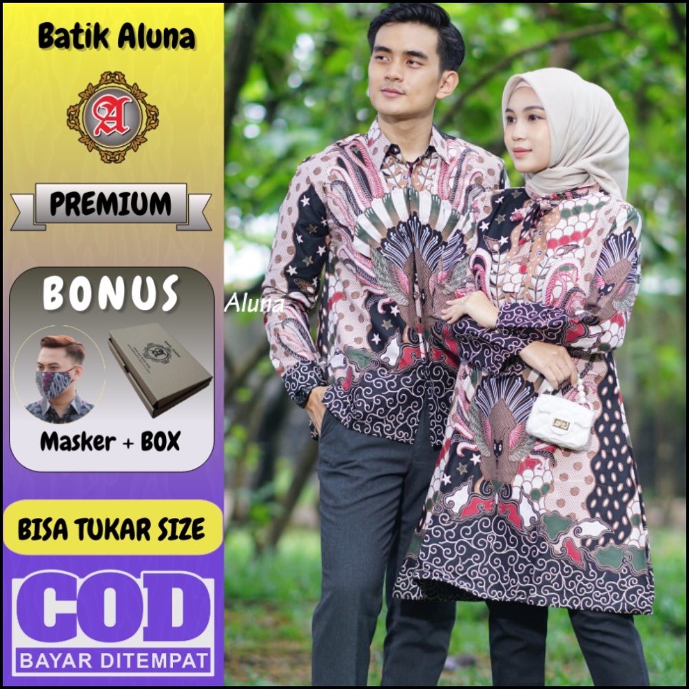 Batik Couple Dewasa Premium Tunik Muslim Batik Aluna CBA 005