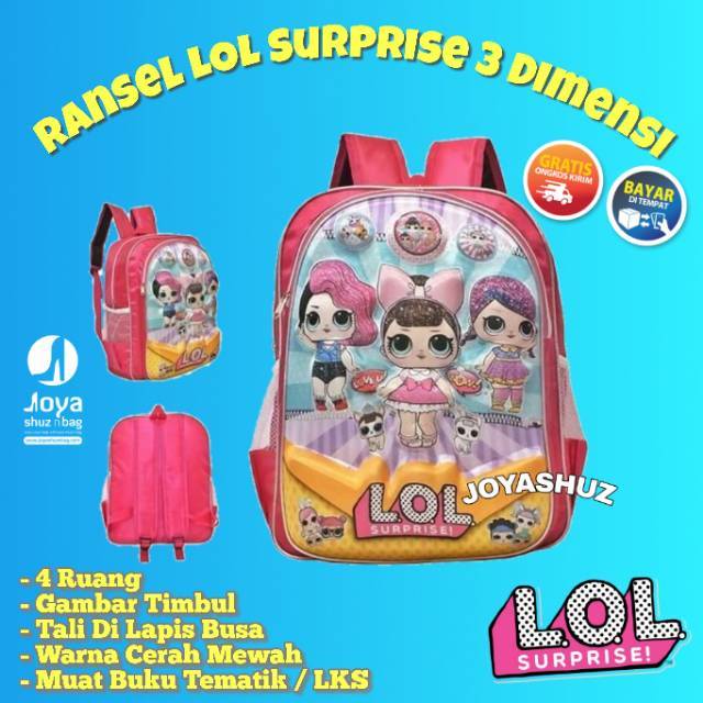 Tas Sekolah Lol Surprise 3d Tas Karakter Tas Ransel Lol Murah