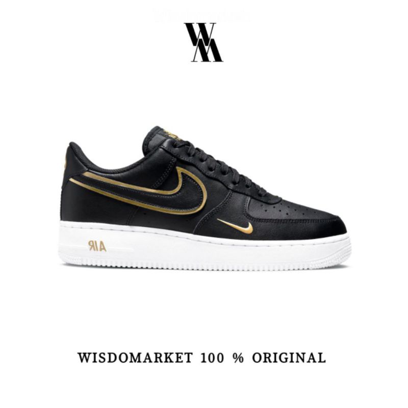 black nike shoes gold swoosh