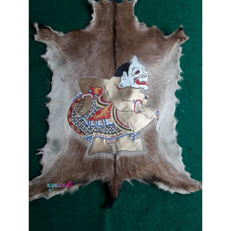 HIASAN DINDING WAYANG SEMAR LUKISAN DARI KULIT KAMBING LEMBARAN