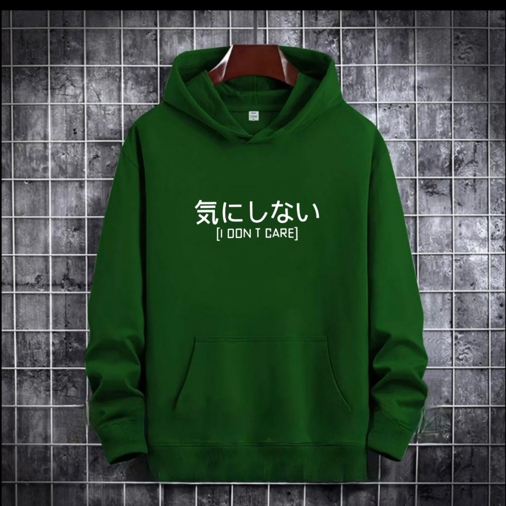 SWEATER HOODIE TULISAN JEPANG I DONT CARE / HOODIE MURAH / HOODIE PRIA DAN WANITA / UNISEX / HOODIE PRINTING