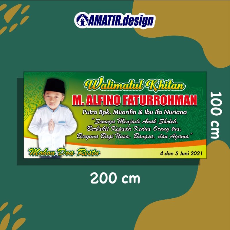 BANNER KHITAN, BANNER SUNATAN  (100x200 cm)