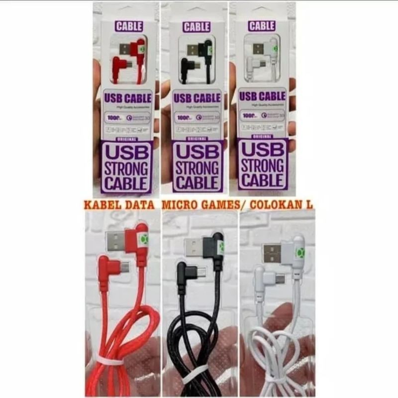 Kabel Data Charger Game L Shape MICRO USB Android Kabel Gaming L Shape