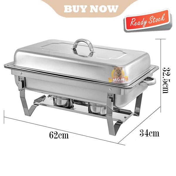 Full Size Chaffing Dish 9L Prasmanan Stainless LIPAT hemat tempat