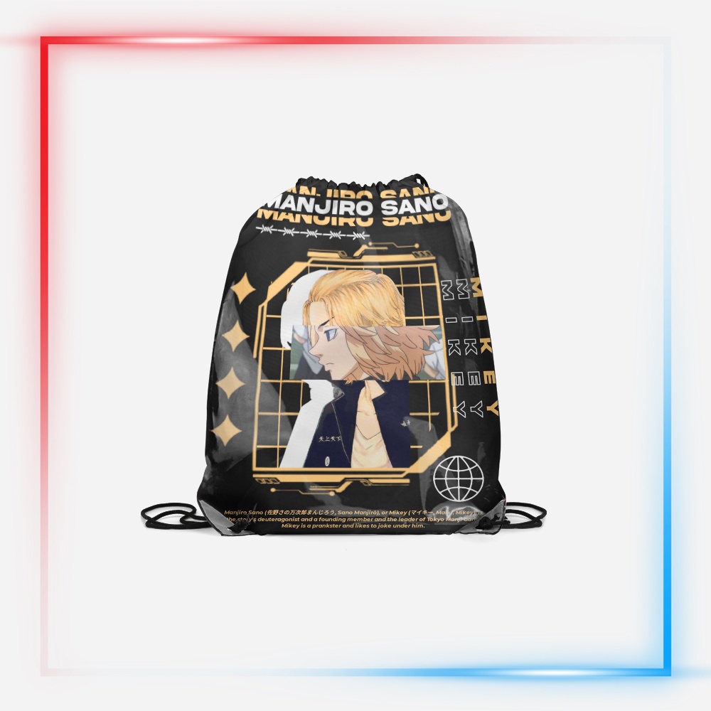 String Bag / Tas Serut Fullprint 3D Karakter Mikey/Manjiro Sano - Anime Tokyo Revenge
