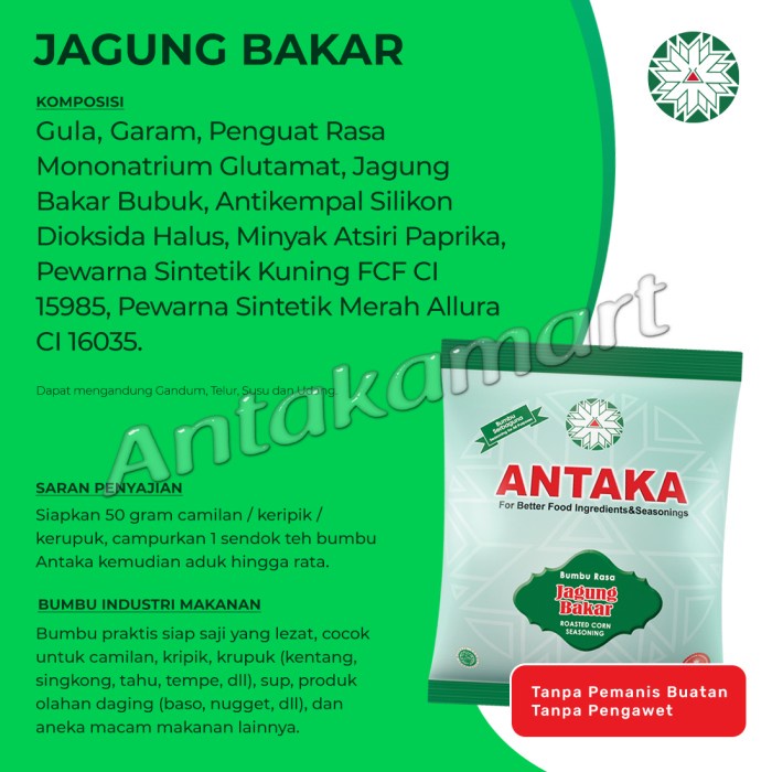 

SAUS-DRESSING- 100G BUMBU ANTAKA : RASA JAGUNG BAKAR -SAUS-DRESSING.
