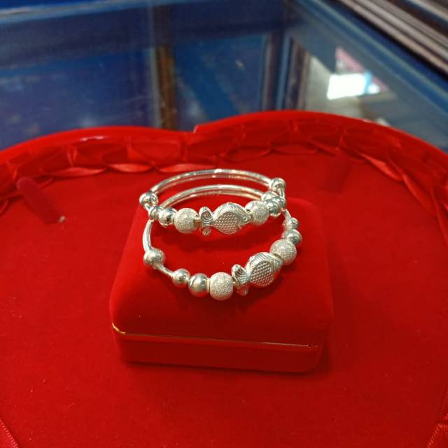 Gelang keroncong anak perak murni