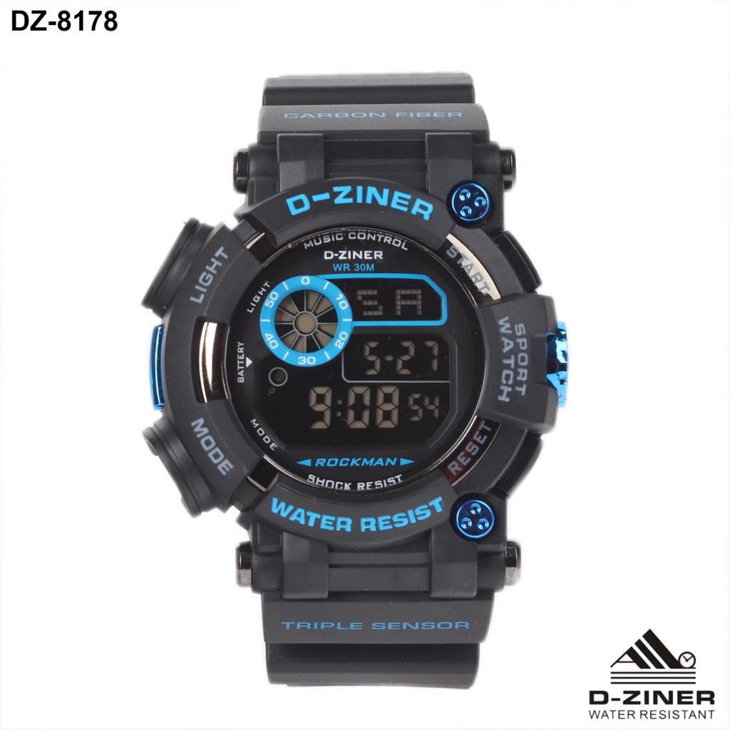 PA [COD] JAM TANGAN SPORT PRIA WANITA DUAL-TIME D-ZINER DZINER DZ-8178 ORIGINAL WATER RESSIST MURAH