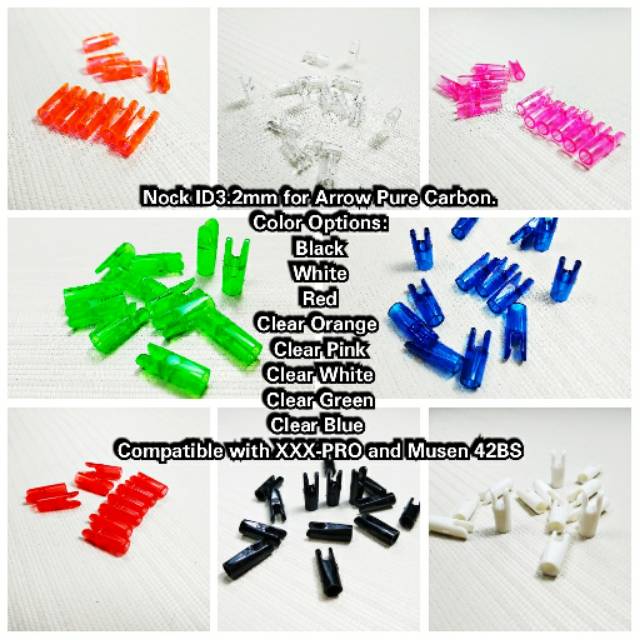 Nock Arrow size S - Fit for 3,2mm Pin Nock - Nock ID3.2mm for Arrow Pure Carbon - Olahraga Panahan