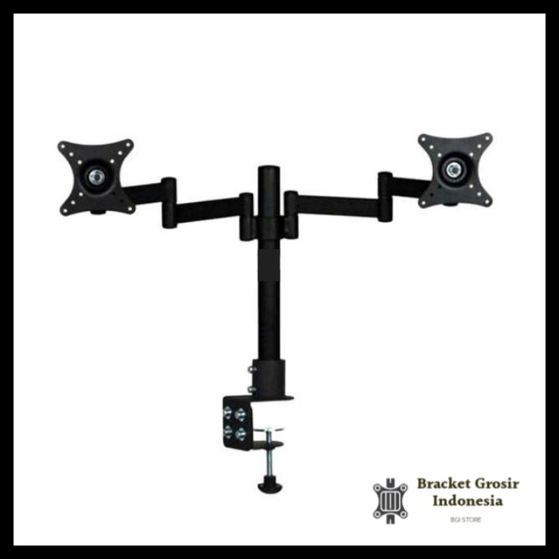 Bracket monitor 20 s/d 27 inch  2 Layar kanan kiri adjustable