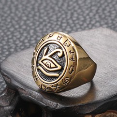 SEUSUK  Vintage Fashion Punk Mens Egyptian Eye Horus Talisman Biker Ring Jewelry COD