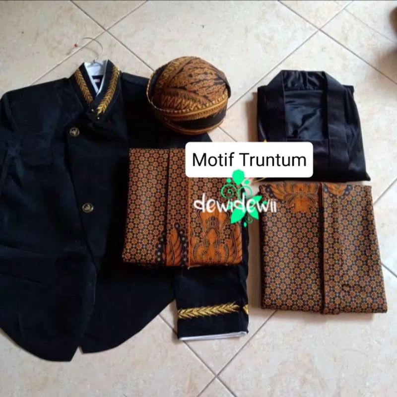 Set Baju Prewedding / Baju Couple Adat Jawa, Motif Truntum Garuda (BS21)