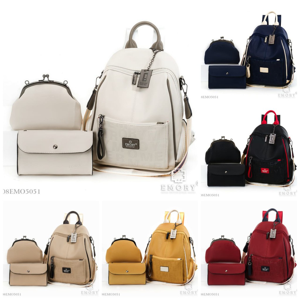 EMORY JAYDENA  08EMO5051 TAS RANSEL WANITA SET 3 IN 1 IMPORT BATAM