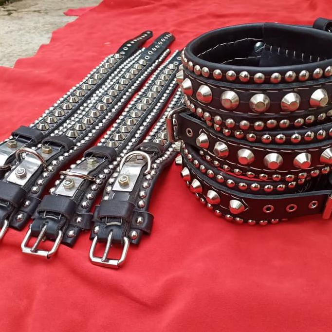 kalung anjing kulit / kalung anjing pemburu DISKON