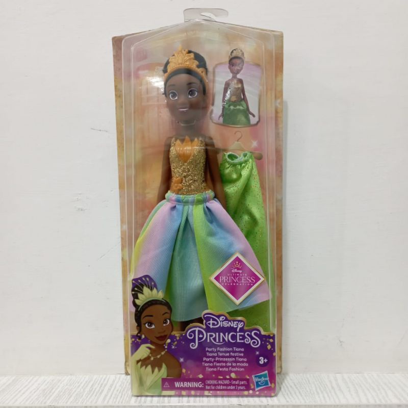 ori original hasbro disney ultimate princess celebration party fashion tiana dress changable putri ganti baju boneka doll barbie mainan anak cewek perempuan hadiah kado ultah collection gift toy toys girl baby balita toodler batita kids shimmer glitter