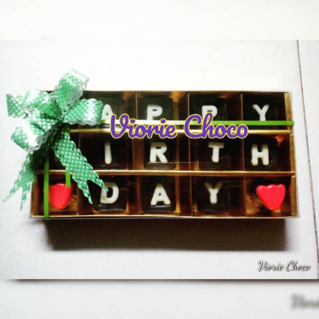 

Coklat huruf - Happy Birthday - 5x3 - Viorie Choco