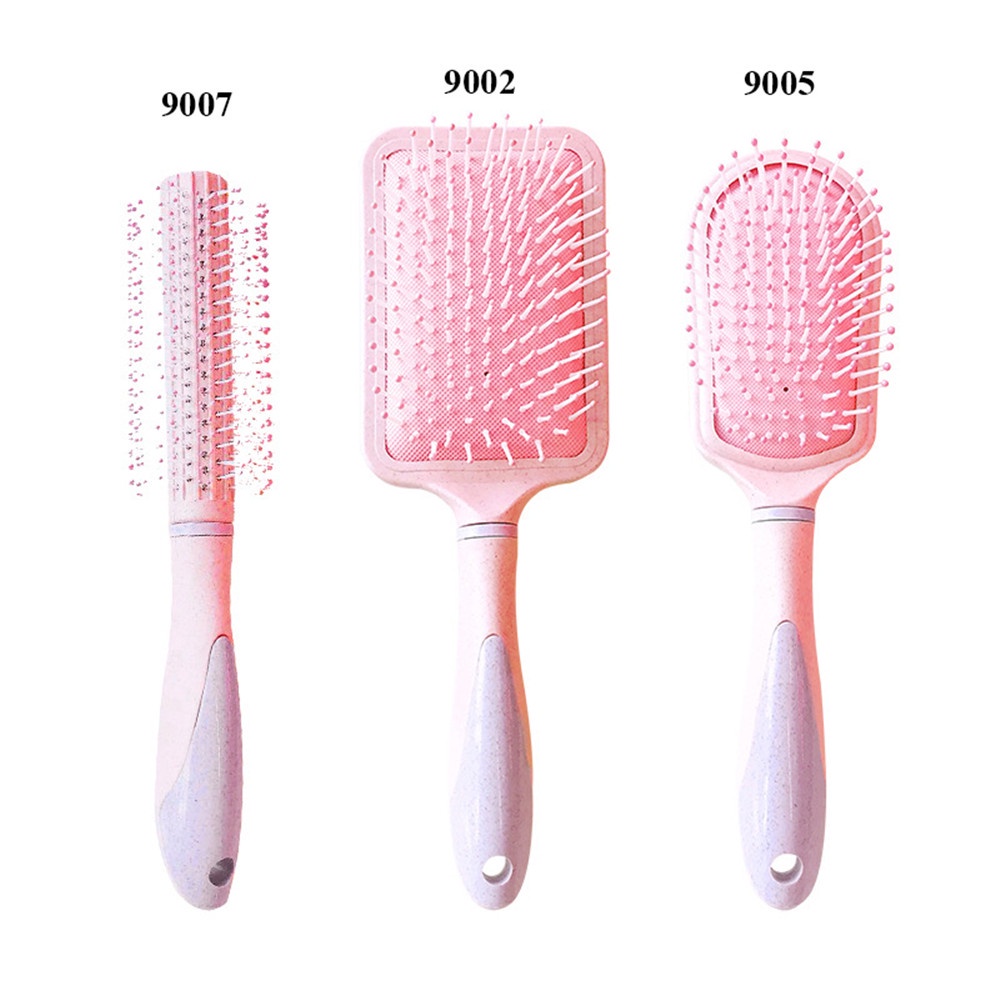 1pc Sisir Pijat Rambut Panjang Keriting Anti Statis Warna Pink Gaya Jepang Korea Untuk Perempuan