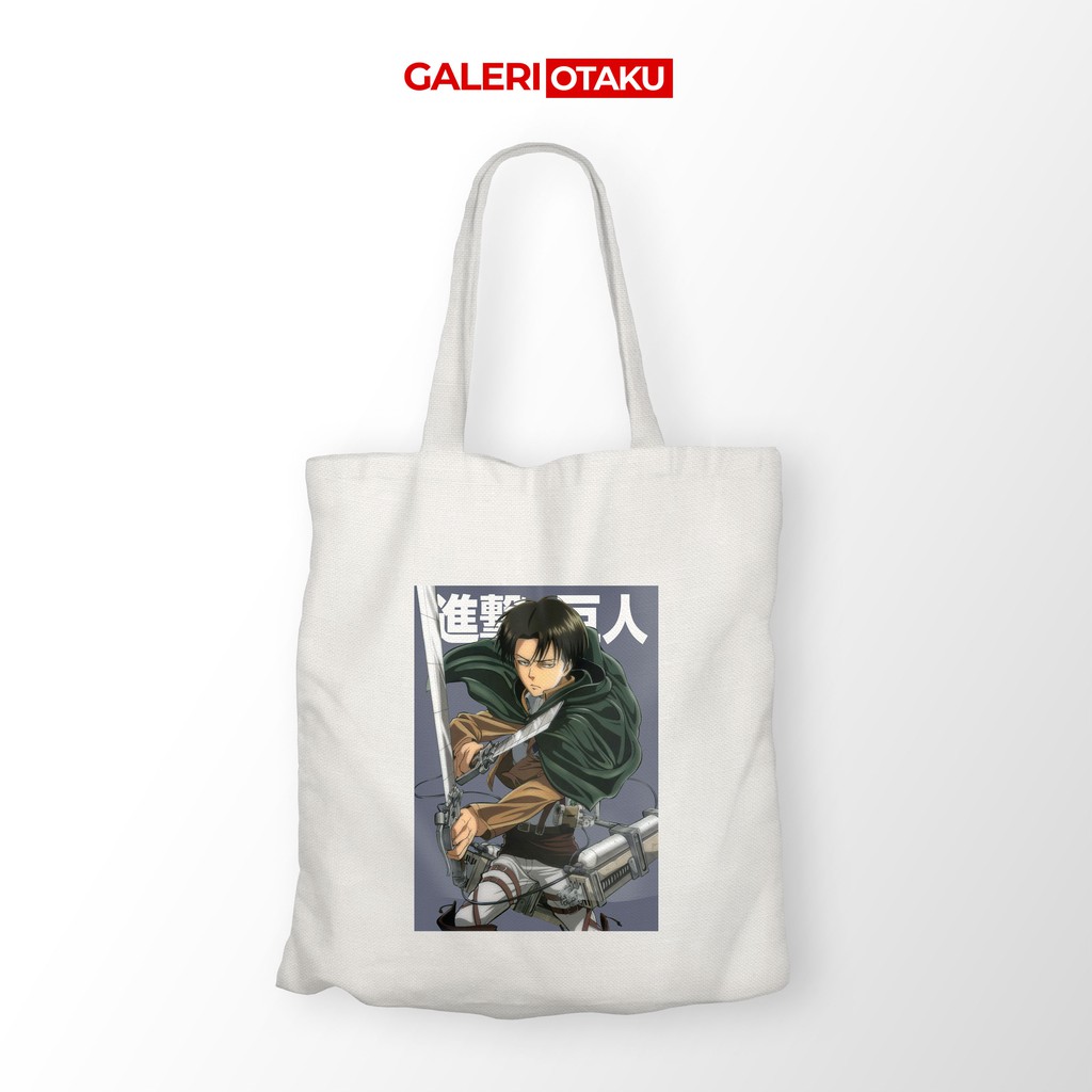 TOTE BAG ANIME BAHAN KANVAS ATTACK ON TITAN / LEVI ACKERMAN / SHINGEKI NO KYOJIN