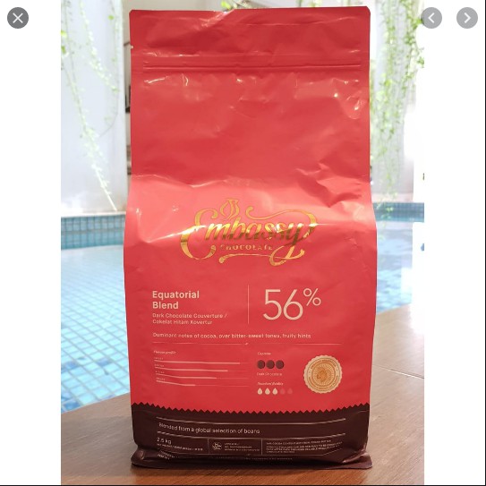 

Tulip Embassy Couverture Dark Chocolate 56% equatorial blend 2.5kg dark coklat tulip enak