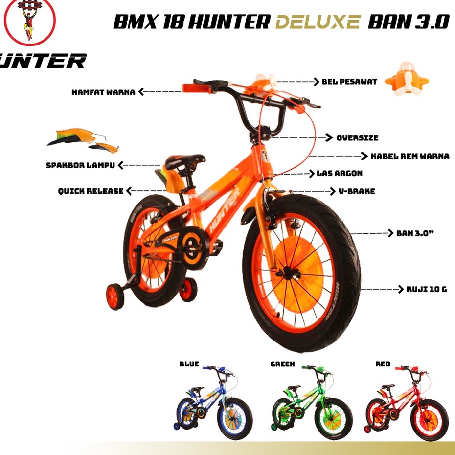SEPEDA BMX 18 INCH HUNTER DELUXE BAN 3.0