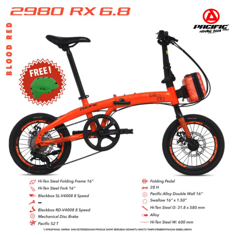 sepeda lipat 2980 rx 6.8 pacific