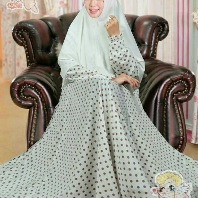 Gamis Polkadot White Jumbo