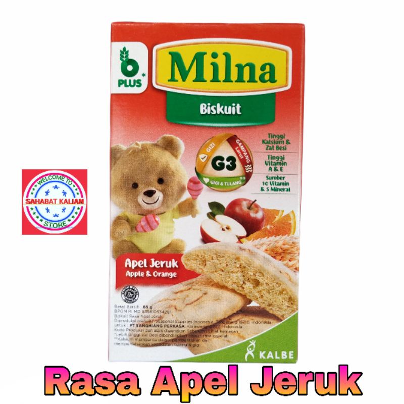 MILNA BISKUIT BAYI APEL JERUK 65GR PER 1 BOX