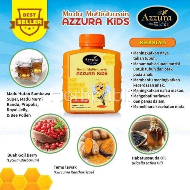 

Madu Azzura Kids 500 gr menambah nafsu makan, kecerdasan, nutrisi tubuh dan otak