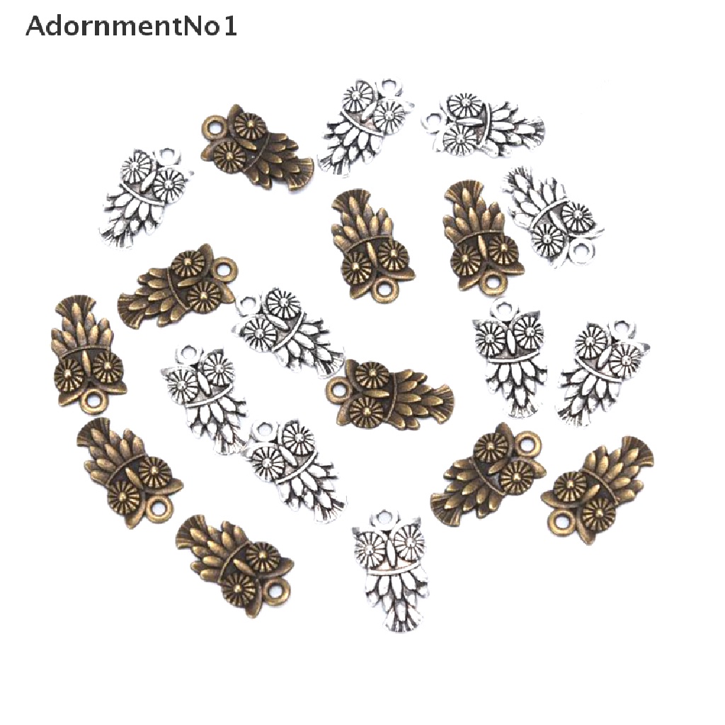 (AdornmentNo1) 10pcs / Set Liontin Bentuk Burung Hantu Bahan Alloy Gaya Vintage Untuk Kerajinan Tangan DIY