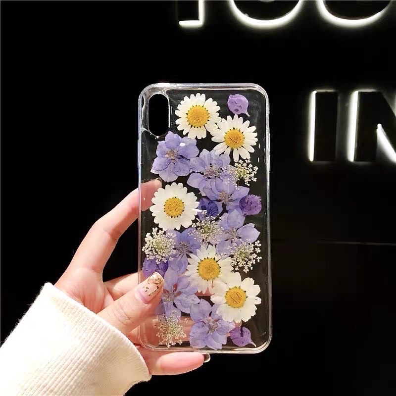 Dried Flower Case Iphone 11 12 Pro Max Vivo V21 Y20s Y12s Y51A X60 V20 V19 V17 Samsung A32 A52 A72