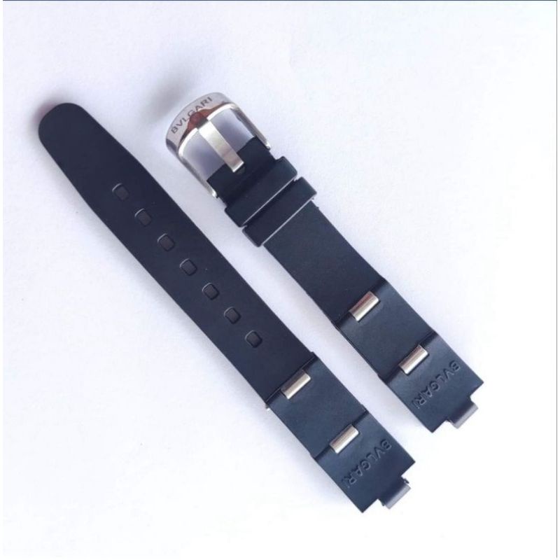 strap rubber tali jam tangan BVLGARI AL38A HITAM UKURAN 16x6