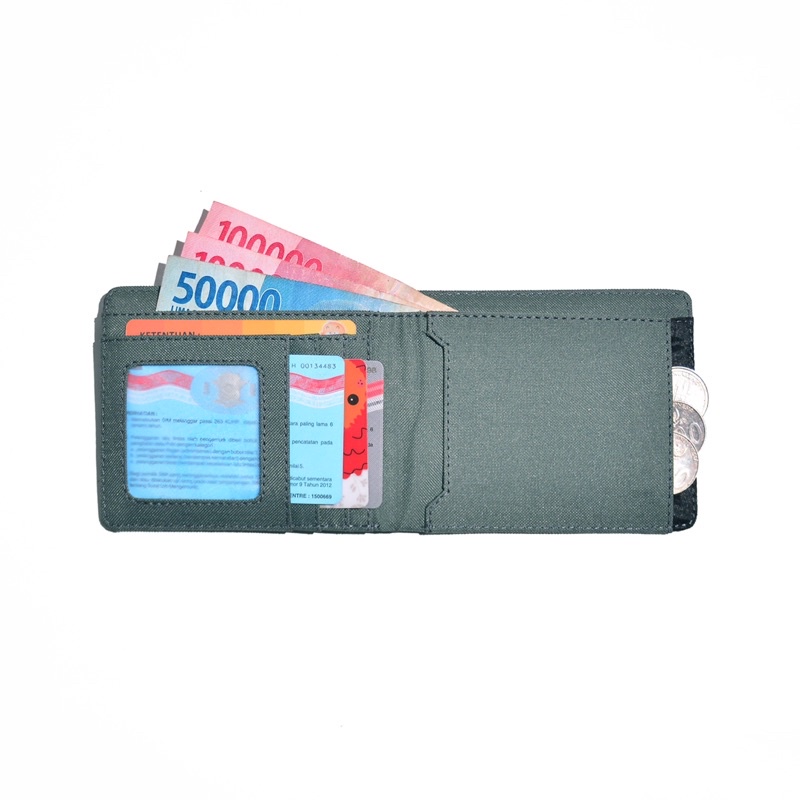 Luis Midnight Steel - Dompet lipat pria dompet kartu cowok donpet cardholder koin  2 in 1 Dinamican Supply