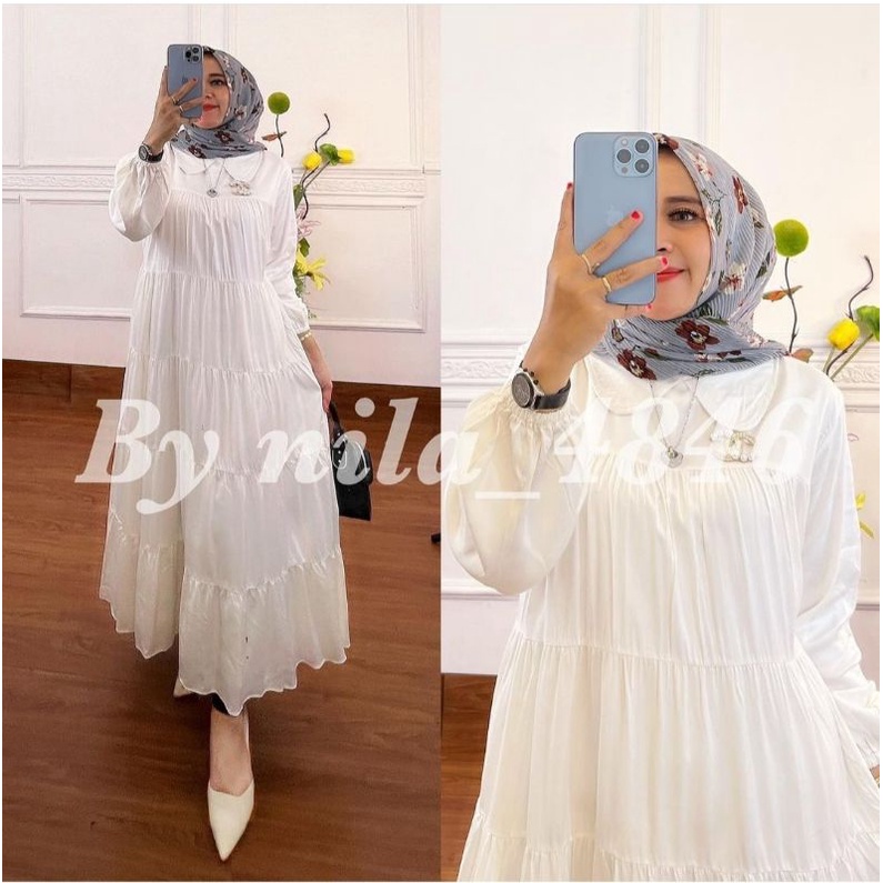 Raisa midi dress jumbo lebar mayung